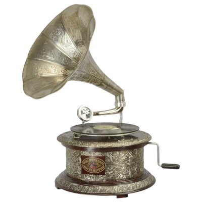 Grammophon rund Messing-Montur