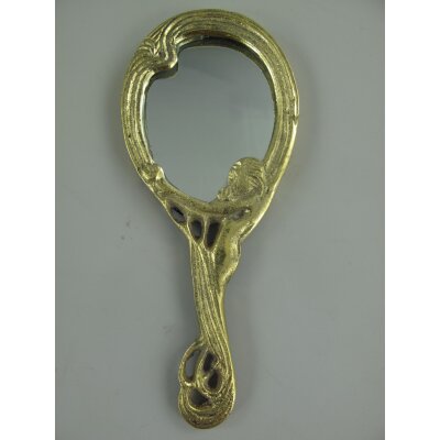 Handspiegel Dame Messing L 16x7 cm