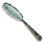 Leselupe Handlupe Vergrößerungsglas & Brieföffner Glas versilbert Set
