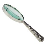 Leselupe Handlupe Vergrößerungsglas & Brieföffner Glas versilbert Set