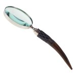 Leselupe Handlupe Vergrößerungsglas Bein Vernickelt D 5-L 17 cm