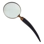 Leselupe Handlupe Vergrößerungsglas Bein Messing brüniert #39840
