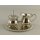 Milch & Zucker Mit Tablett Vernickelt 2cc H 8 cm
