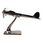 Aluminium Figur Skulptur Flugzeug vernickelt L 19x23 cm