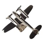 Aluminium Figur Skulptur Flugzeug vernickelt L 19x23 cm