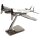 Aluminium Figur Skulptur Flugzeug vernickelt L 19x23 cm