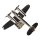 Aluminium Figur Skulptur Flugzeug vernickelt L 19x23 cm