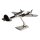Aluminium Figur Skulptur Flugzeug vernickelt L 19x23 cm