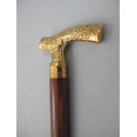 Gehstock Wanderstock Spazierstock Flanierstock Holz Messing poliert Baum