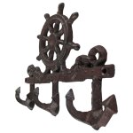 Wandhaken Eisen Schiffssteuerrad Rustikal