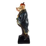 Skulptur Figur Statue Kunststein Schwein farbig