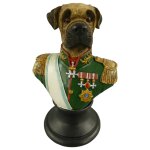 Skulptur Figur Kunststein Hundebüste farbig