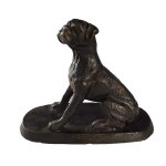 Skulptur Figur Gusseisen Hund Bulldogge Rustikal