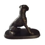 Skulptur Figur Gusseisen Hund Bulldogge Rustikal