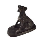 Skulptur Figur Gusseisen Hund Bulldogge Rustikal