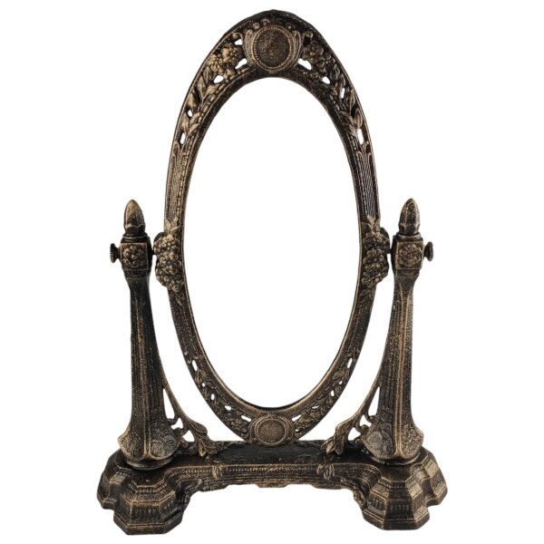 Kippspiegel Verbandsspiegel rustikal braun H 45 cm Gusseisen