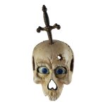 Skulptur Figur Gusseisen Totenkopf Gothic Halloween