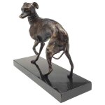 Gusseisen/Mamor Bronzelook Statue Figur Skulptur Windhund...