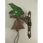 Wandglocke Türglocke Türklopfer Figürchen Gusseisen Frosch H 40 cm