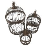 3er Set Vogelkäfig Blumen Pflanz Deko Käfig...