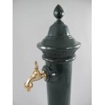 Aluminium Wassersäule Zapfsäule Rund grün Messing-Hahn H 75 cm