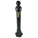 Zapfsäule Rund Alu. grün Messing Hahn H 97x23 cm