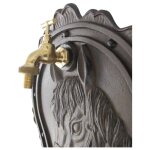 Wandbrunnen Wassersäule Gartenbrunnen Zapfstelle Gusseisen Braun rustikal Terrasse