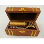 Nautikset Messing Brüniert Holzdose L 17cm