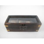 Fernrohr Fernglas Messing brüniert Holz Box L 16x7cm