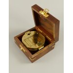 Peilkompass Messing Holzbox Kompass D 8 cm