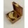 Peilkompass Messing Holzbox Kompass D 8 cm