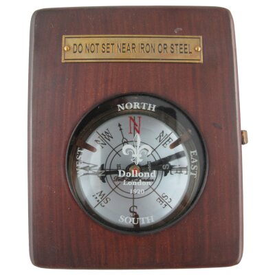 Kompaß Mit Box Messing Brüniert D 7 cm