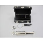Nautik Set Vernickelt Holzdose L 18 cm