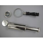 Nautik Set Vernickelt Holzdose L 18 cm