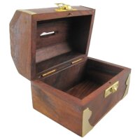 Spardose Geldbank Skulptur Holz Messing #42782