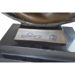 Bronzeskulptur Bronzefigur Frau Akt Ring und Vögel