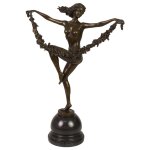 Bronzeskulptur Bronzefigur Frau Blumentänzerin