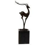 Bronzeskulptur Bronzefigur Antilope Modern-Stil