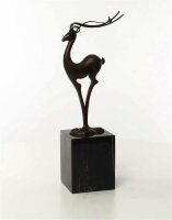 Bronzeskulptur Bronzefigur Antilope Modern-Stil
