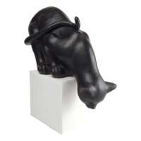 Skulptur Figur Harz nach unten schauende Katze