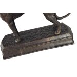 Figur Skulptur Gusseisen Bronzelook Windhund Gusseisensockel L 23,3 cm