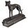 Figur Skulptur Gusseisen Bronzelook Windhund Gusseisensockel L 23,3 cm