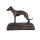 Figur Skulptur Gusseisen Bronzelook Windhund Gusseisensockel L 23,3 cm