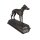 Figur Skulptur Gusseisen Bronzelook Windhund Gusseisensockel L 23,3 cm