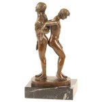 Bronzeskulptur Bronzefigur Statue Erotik Liebesakt Nackte...