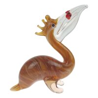 Figur Glas Murano-Stil Pelikan Miniatur