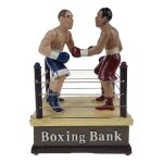 Spardose Geldbank Skulptur Gusseisen 2 Boxer Boxring...