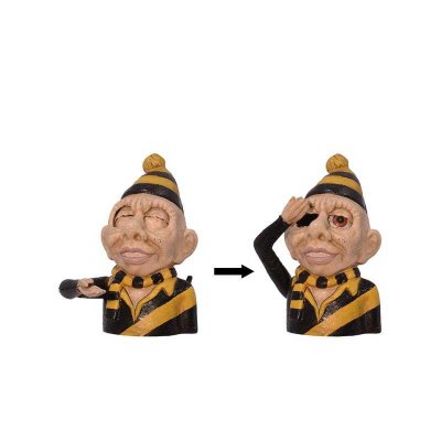 Spardose Geldbank Skulptur Gusseisen Fußballfan mechanisch