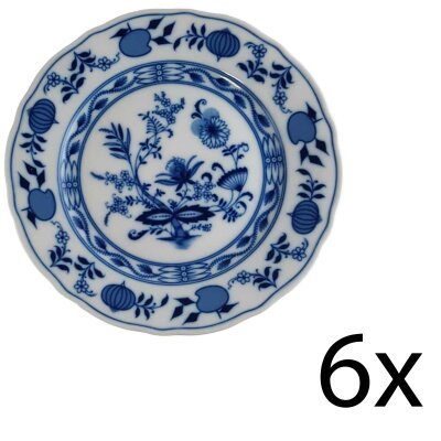 6er Set Kuchenteller 19,5 cm Schaller Zwiebelmuster gebraucht - neuwertig