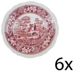 6er Set Kuchenteller Spode Copeland Pink Tower...